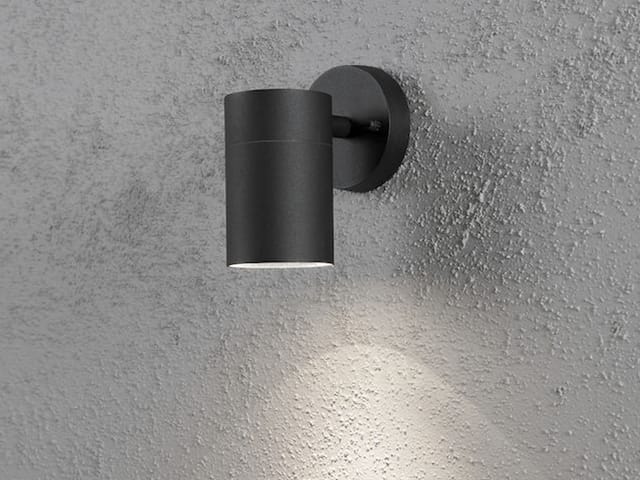 Led Außenwandleuchte Downlight, Höhe 12cm, Aluminium Schwarz