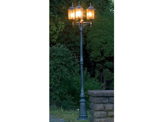 Konstsmide - led Straßenlaterne, Kandelaber im Landhausstil, Schwarz, 3 flammig, Höhe 230cm