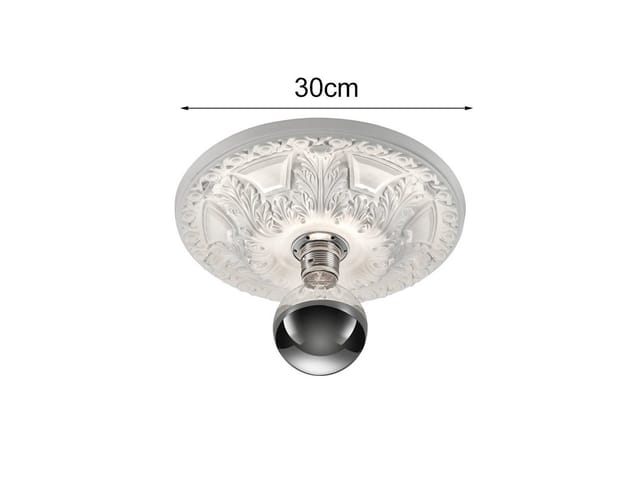 Bemalbare led Stuckrosette Gipsleuchte in Weiß für Decken, ø 30cm