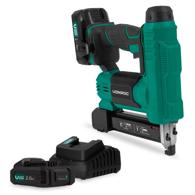 Akku Tacker 20V - 2.0Ah Inkl. 2 Akkus und Ladegerät - Vonroc