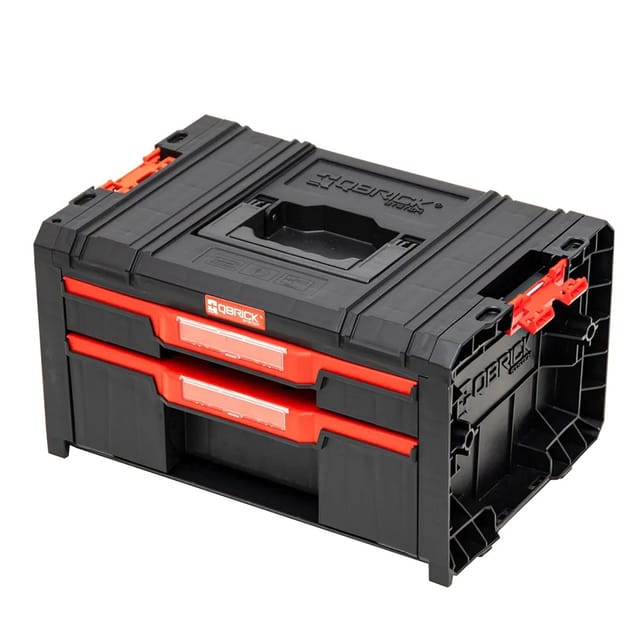 System pro Drawer 2 Toolbox 2.0 Basic stapelbar 450 x 310 x 244 mm 4,5 l 9,5 l IP54 mit zwei Schubläden 5 Trennwänden - Qbrick