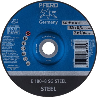 Schruppscheibe gekröpft A24RSG 178x8mm Pferd