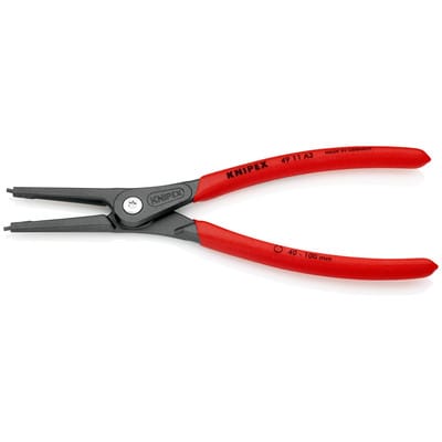 KNIPEX 49 11 A3 SB Präzisions-Sicherungsringzange für Außenringe auf Wellen mit rutschhemmendem Kunststoff überzogen grau atramentiert 225 mm