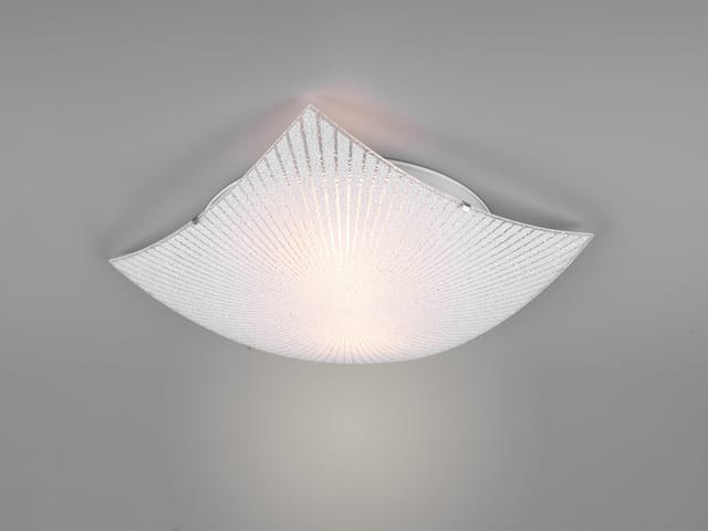 Meinewunschleuchte - Flache led Deckenleuchte mit Glas Lampenschirm Weiß, Quadrat 40cm