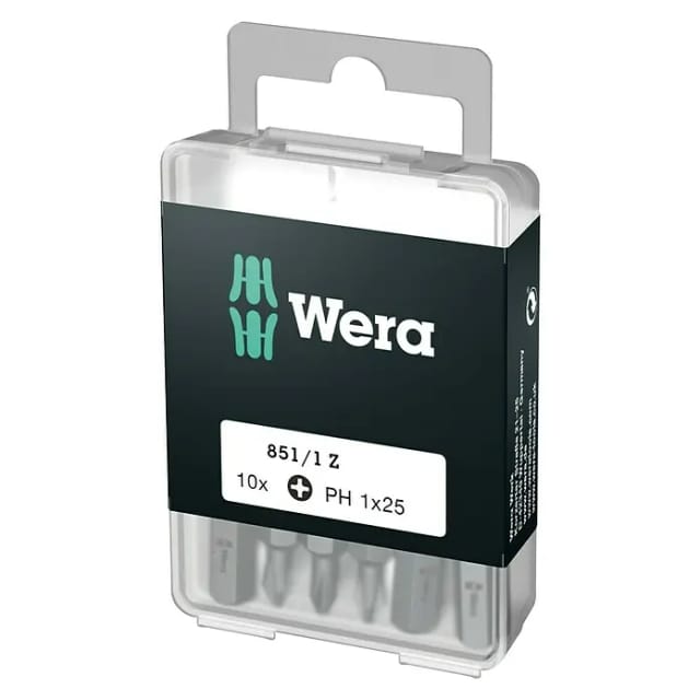 Phillips-Recess-Bits DIY-Box, ph 1x25 mm - 05072400001 - Wera