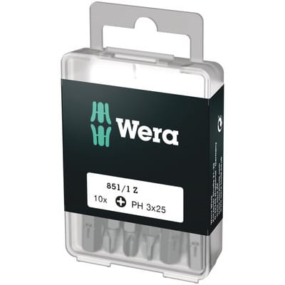 851/1 z diy Bits, ph 3 x 25 mm, 10-teilig 05072402001 - Wera