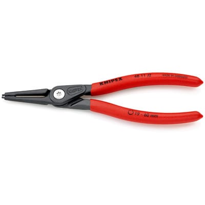 KNIPEX 48 11 J2 SB Präzisions-Sicherungsringzange für Innenringe in Bohrungen mit rutschhemmendem Kunststoff überzogen grau atramentiert 180 mm