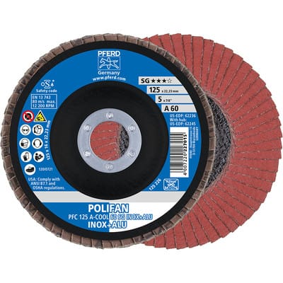 Fächerschleifscheibe A-COOL SG gewölbt 125mm K60 Pferd