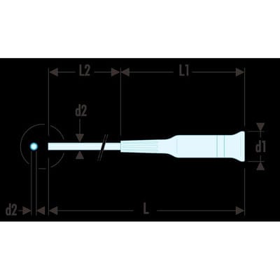 FACOM Handschrauber MICRO-TECH antistatisch, Abtrieb Schlitz 1,5x35 mm