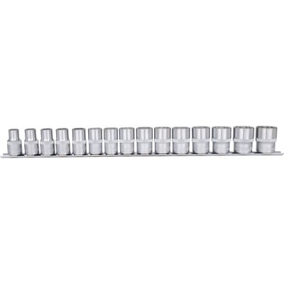1/2' 12-kant-Stecknuss-Satz, 15-tlg, 10-24mm
