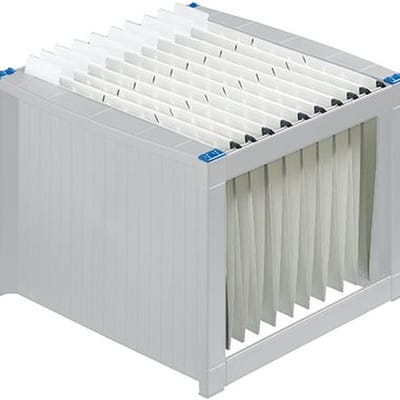 Hängemappenbox the rack din A4 40 Hängemappen Polystyrol lichtgrau/blau