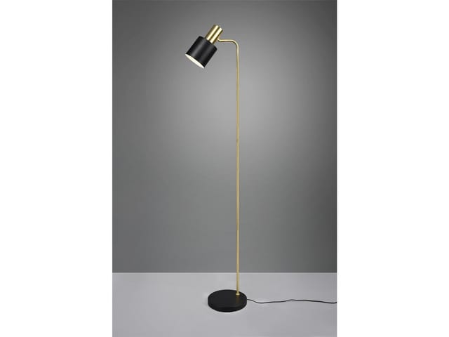 Led Stehleuchte Gold & Metallschirm Schwarz Höhe 154cm