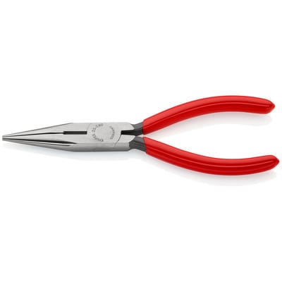 KNIPEX 25 01 160 SB Flachrundzange mit Schneide (Radiozange) mit Kunststoff überzogen schwarz atramentiert 160 mm