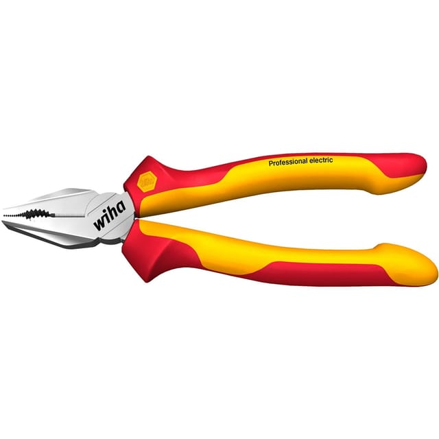 Wiha Kombizange Professional electric mit DynamicJoint® und OptiGrip mit extra langer Schneide 180 mm, 7' (26708)