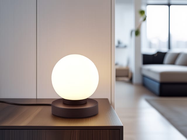 Reality Leuchten - Kleine Tischlampe prinz ii Rostoptik mit Glaskugel & Touchfunktion, Höhe 15cm