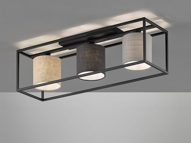 Fischer&honsel - Deckenleuchte isko 3-flammig Stoffschirme mehrfarbig, Breite 70cm