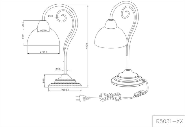 Tischlampe land 40w attack e14 r5031-24