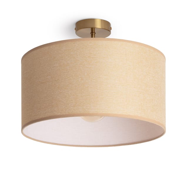 Deckenleuchte aus Metall und Stoff Quitón Beige
