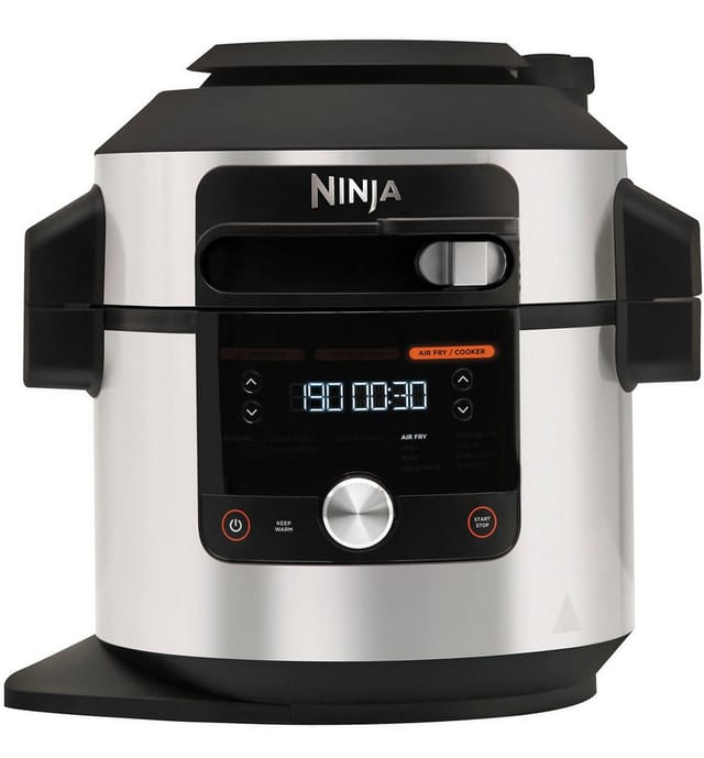 Ninja - OL650EU Foodi max 12-in-1 SmartLid Multikocher Edelstahl/Schwarz Multicooker