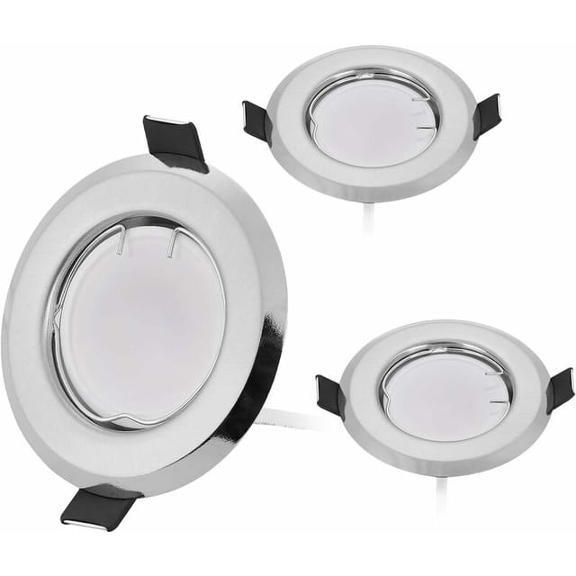 Lot De 3 Spots Encastrables Led Ultra-plats 3 X 5 W, Ampoule Dimmable, Module Spot 220 V, Diamètre 75-80 Mm, Dimmable, Chaud 3000 K, Angle De Diffusion 120°