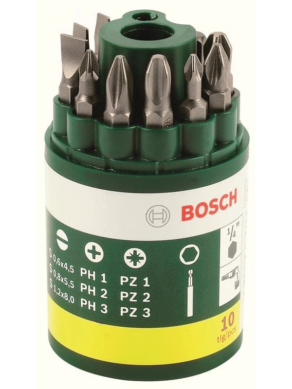 Schrauberbit-Set, 10-tlg., inklusive sl - Bosch