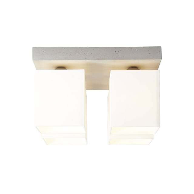 Lampe Monty Deckenleuchte 4flg beton/weiß 4x A60, E27, 40W, geeignet für Normallampen (nicht enthalten) - Brilliant