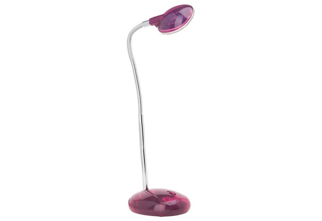 BRILLIANT Lampe Timmi LED Tischleuchte transparent/ros1x 2W LED integriert, (100lm, 6000K) Mit Druckschalter an der Basis