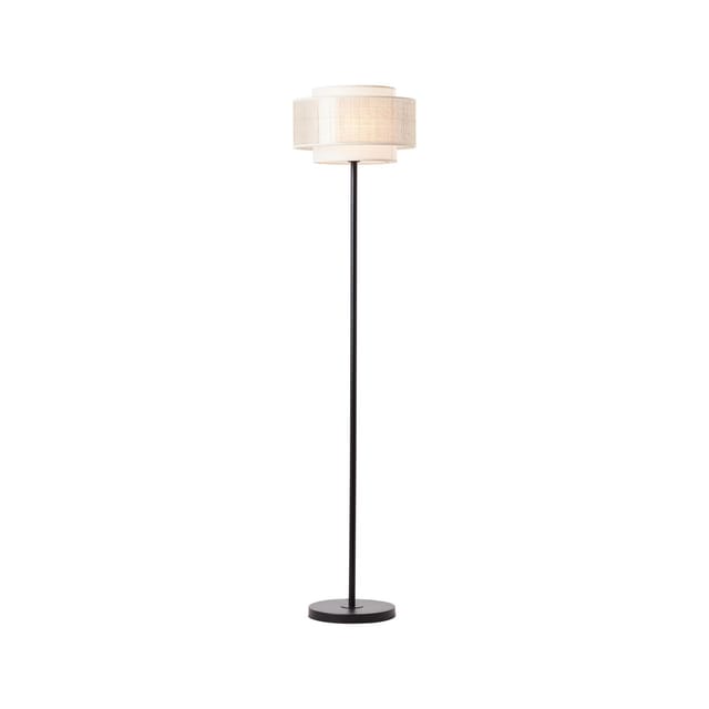 Brilliant - Lampe, Odar Standleuchte 1flg schwarz/beige, 1x A60, E27, 42W, Mit Fußschalter