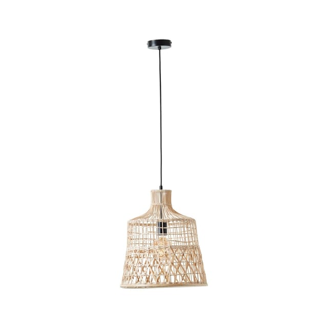 Lampe, Newbury Pendelleuchte 35cm rattan, 1x A60, E27, 25W, Kabel kürzbar / in der Höhe einstellbar - Brilliant