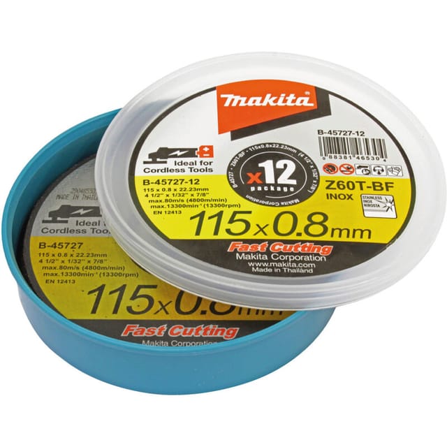 Trennscheibe 115x0,8 mm inox 12 St. - B-45727-12 - Makita