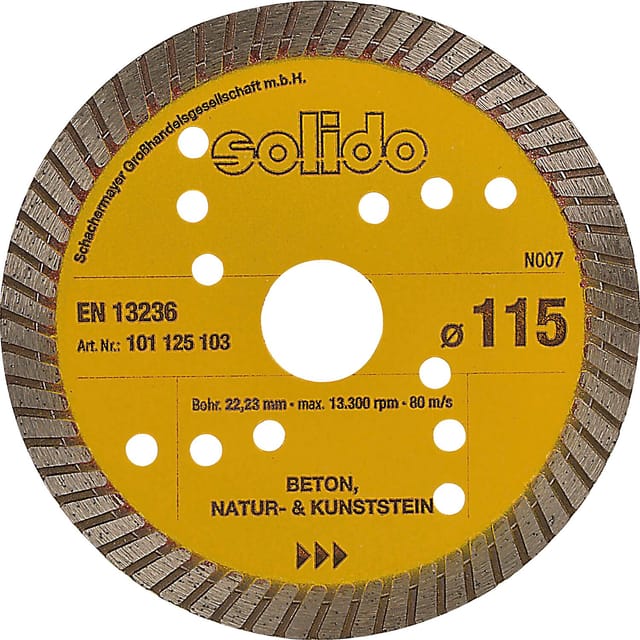 Solido - Diamant Trennscheibe 115 x 2.0 mm Beton Stein Baustellenmaterial