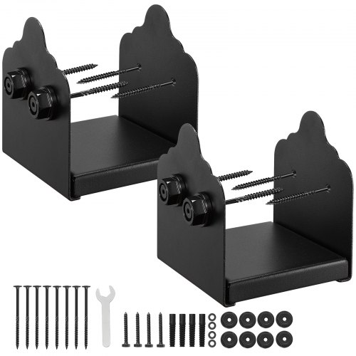 Pfostenträger, 2 Stück, Innenmaß 150x141 Mm Kompatibel Mit 152,4x139,7/139,7x139,7/147,3x139,7mm Pfosten, Aufschraubhülse Für Pavillon-terrassengeländer-stützdeck-grundplatte, Schwarz