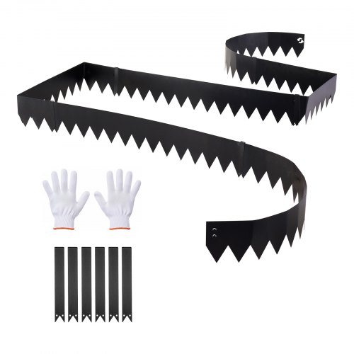 Rasenkante 6er-pack 1016x152 Mm, Beeteinfassung Mit 6 Befestigungsclips, Rasenbleche Aus Verzinktem Stahl, Mähkante, Metall Palisade, Beetumrandung Für Blumenbeete & Gartenwege, Schwarz