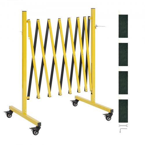 Scherengitter Ausziehbar Absperrgitter Mit Feststellbaren Rollen Scherensperre Max. 3,82 M Verstellbar, Outdoor Mobiles Schutzgitter Für Warnwirkung Metallbarrikade Für Außenbereich & Industrie