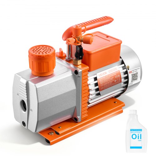Vakuumpumpe, 7 Cfm 198 L/min, 2-stufig, 550 W Geeignet Für R134a, R22, R410a, R1234yf & R32, 4-poliger Motor, Für Die Wartung Von Kfz-klimaanlagen & Die Entgasung Von Harzen, Inkl. Öl
