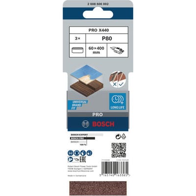 Pro X440 Schleifband 60 x 400 mm 80 - 2608606002 - Bosch