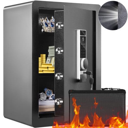 Safe Tresor 2,2 Kubikfuß, Möbeltresor Mit Feuerfester Geldtasche, Passwort & Schlüssel & Fingerabdruck Herausnehmbares Regal, Innenschrank, Wandtresor Für Bargeld, Schmuck, Dokumente, Wertsache - Vevor