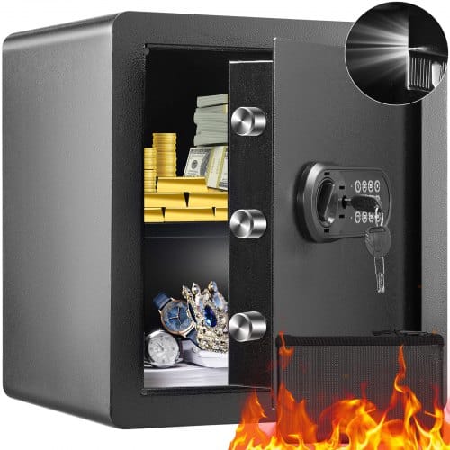 Mophorn - Vevor Safe Tresor 1,8 Kubikfuß, Möbeltresor Mit Feuerfester Geldtasche, Passwort & Schlüssel Digitaler Heimtresor Herausnehmbares Regal, Innenschrank, Wandtresor Für Bargeld, Schmuck, Dokumente Usw.