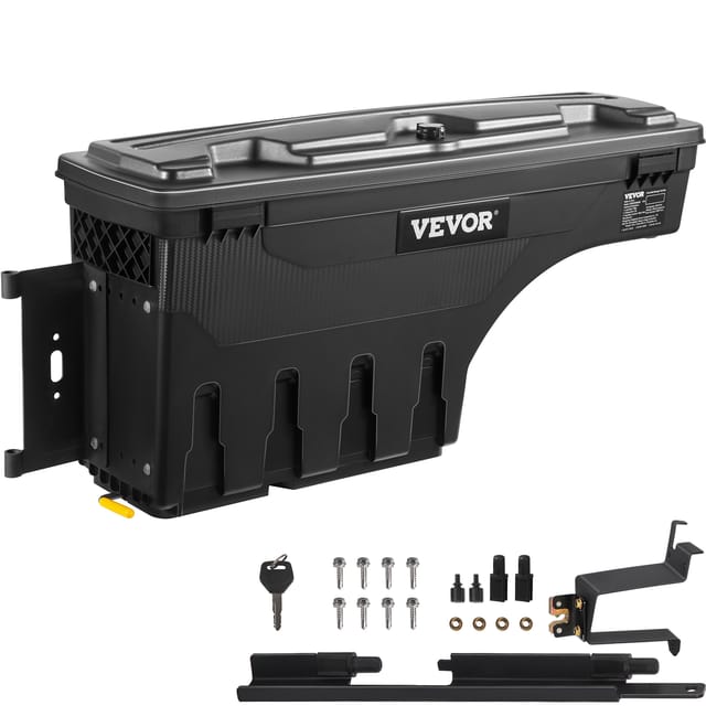 Lkw-ladefläche Staufach, Abschließbarer Deckel, Wasserdicht Abs Radkasten Werkzeugkasten 25 L, Kompatibel Mit Chevrolet Silverado 1500 Gmc Sierra 1500 2019-2021, Fahrerseite, Schwarz - Vevor