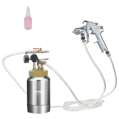 Mophorn - Vevor Druckbehälter Farbbehälter Sprühfarbe Drucktopf 2 L Drucktank, 45 Psi Lackierpistole Farbbehälter Φ 38,5 X 12,6 C Spray Paint Pressure Pot Tank Paint Container Farbspritzpistolen Lacken, Flecken
