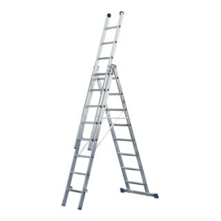 Iller Mehrzweckleiter Eurostars mit Wandlaufrollen 3x8 Sprossen