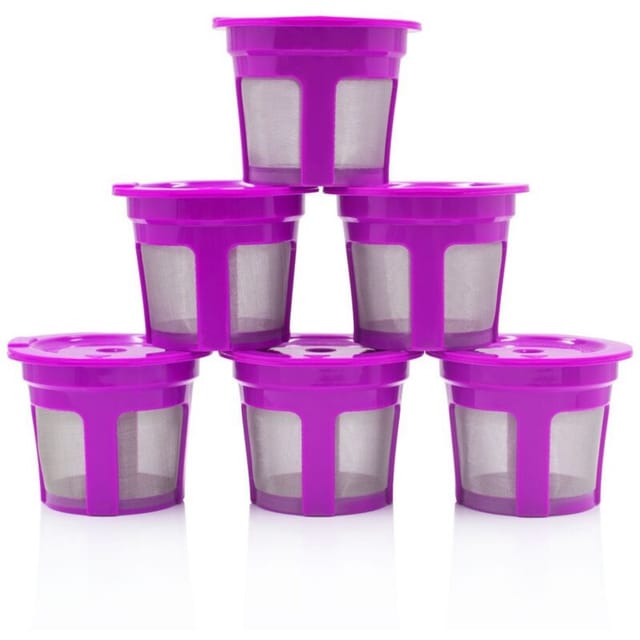 6er-Pack nachfüllbare wiederverwendbare K-Cup-Kaffeefilterkapseln, kompatibel mit Keurig 2.0-Kaffeemaschinen der Serien K200, K300, K400, K500, K600