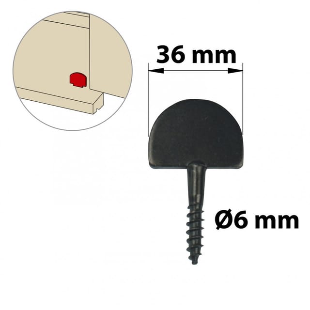 Schließanschlag aus vorlackiertem Stahl, H.60 x B.36 x T.4 mm AFBAT