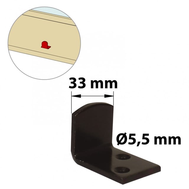 Schließanschlag aus vorlackiertem Stahl, H.35 x B.30 x T.45 mm AFBAT