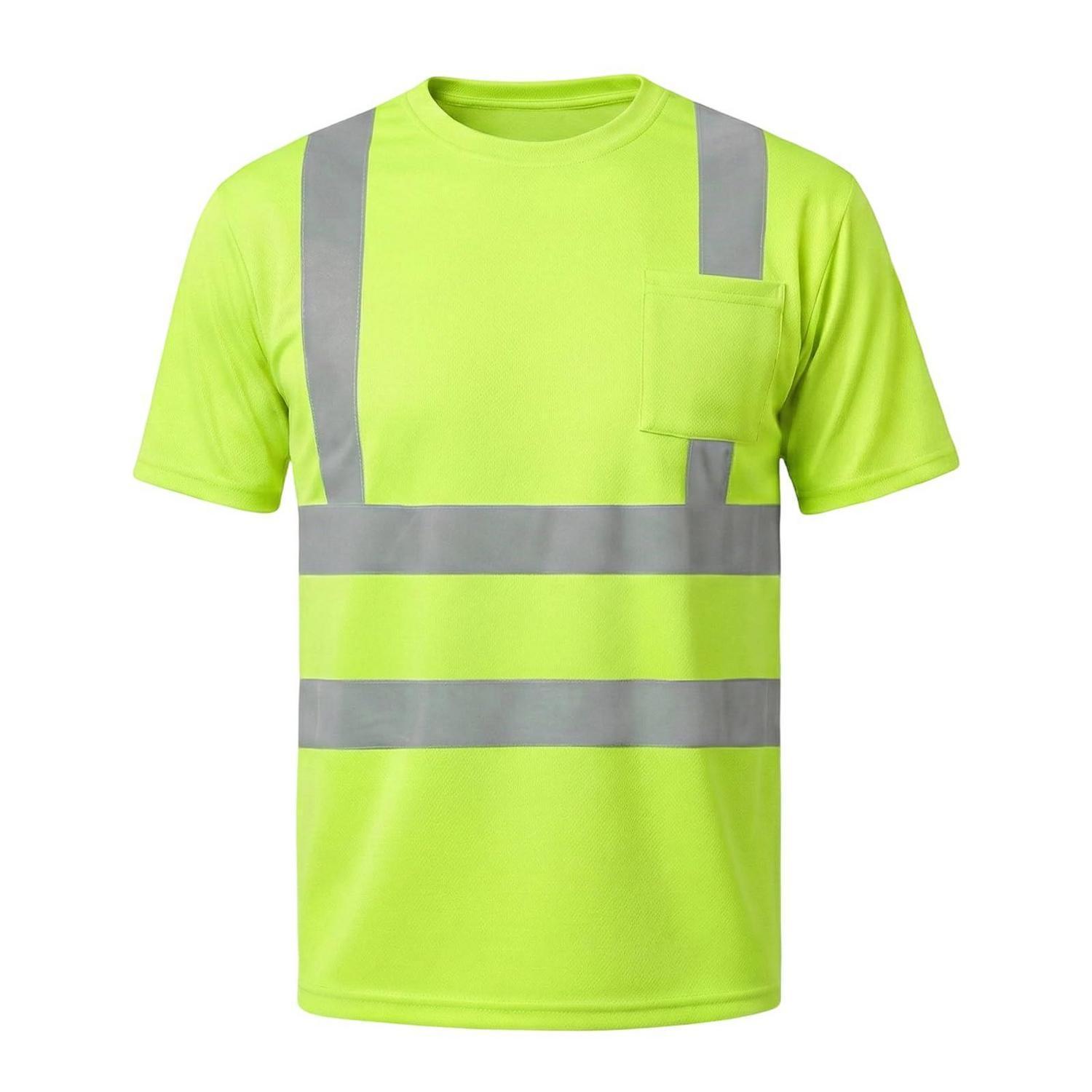 Warnschutz T-shirt Atmungsaktiv Reflektierend Mit Tasche Gelb 3xl