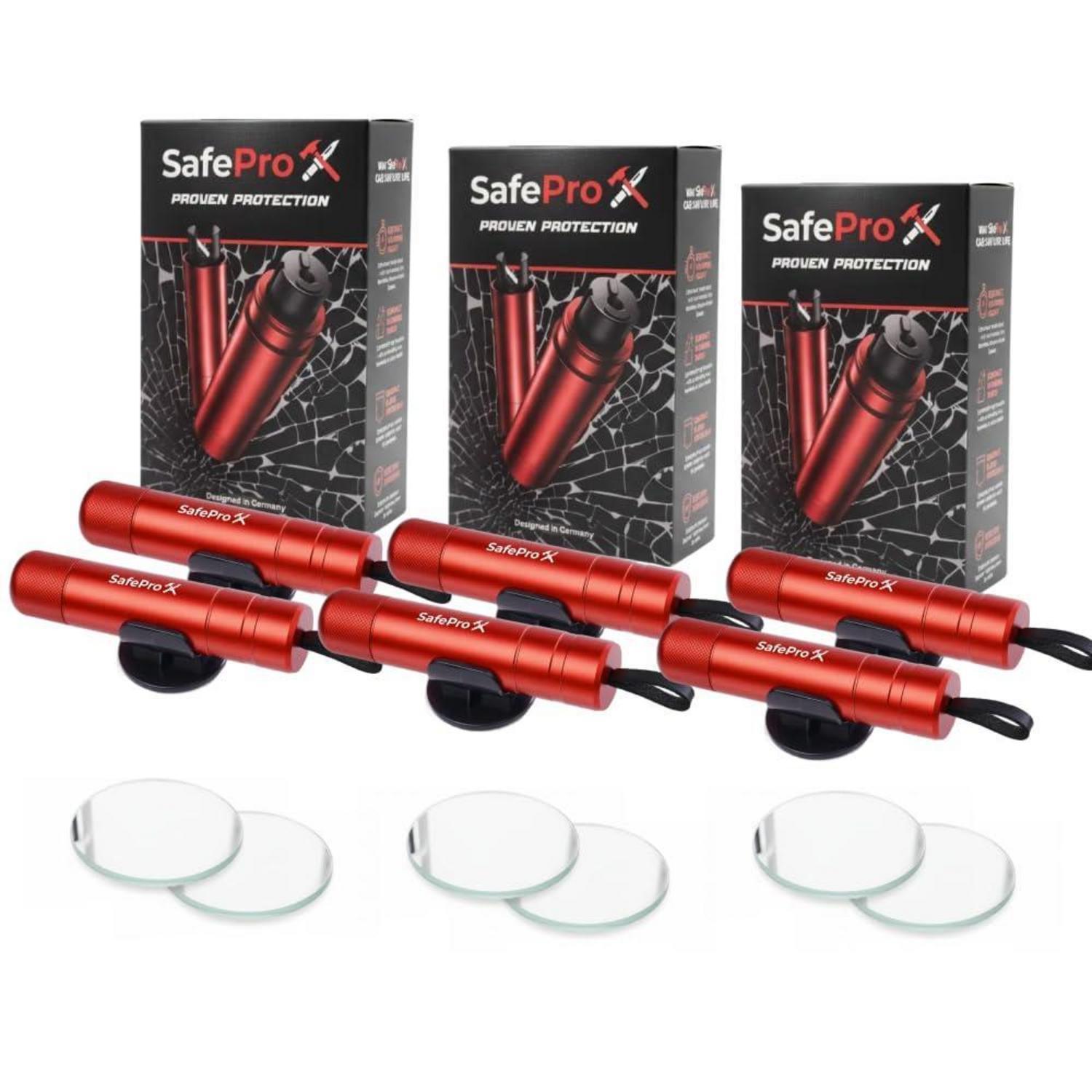 Notfallhammer Auto 6er-pack Mit Gurtschneider, Glasbrecher Für Schnelle Flucht