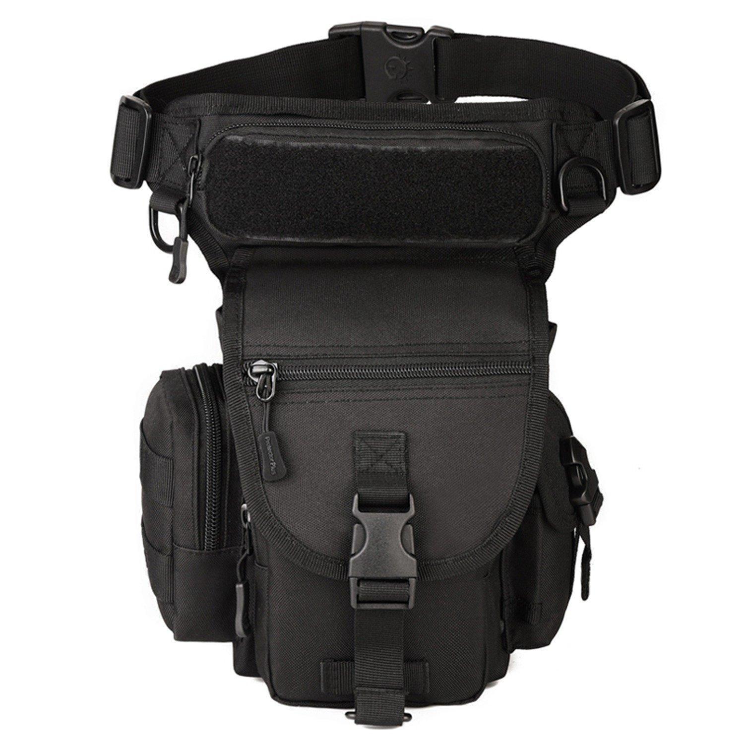 Taktische Beintasche Molle Wasserdicht Für Outdoor, Wandern, Radfahren, Schwarz