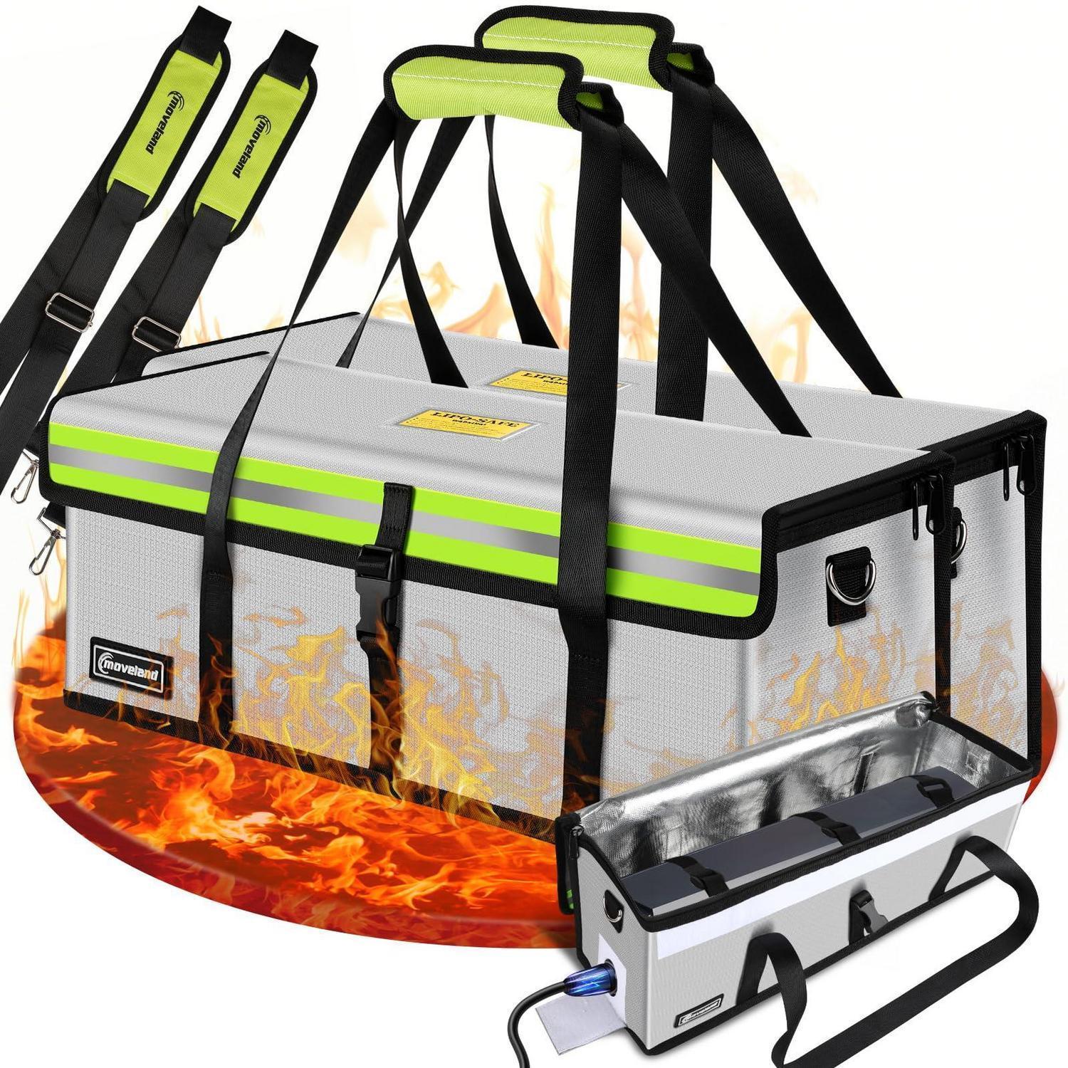 Feuerfeste E-bike Akku Tasche 2 Stück, Bis 1400°c, Explosionsgeschützt, Wasserdicht