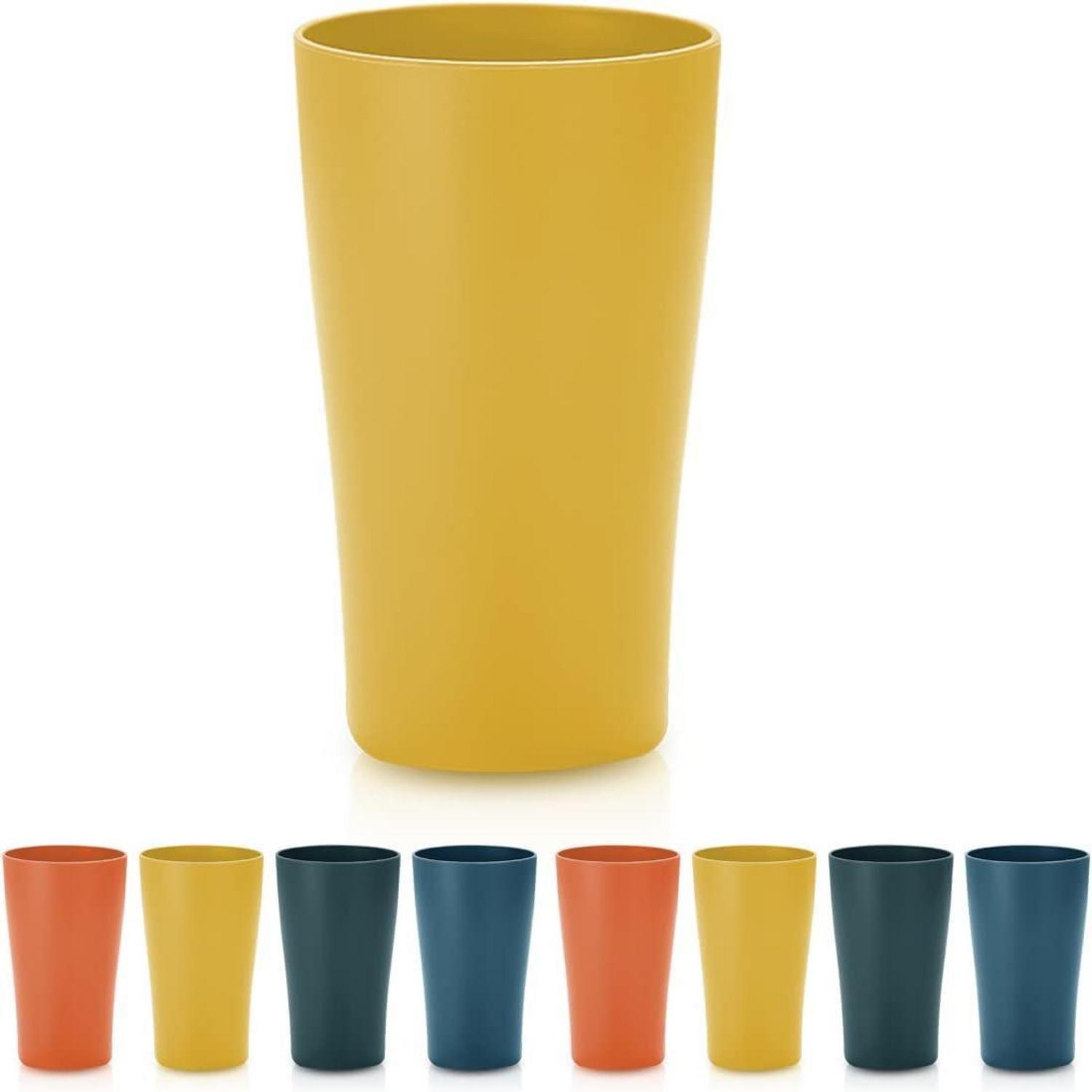 8er Set Kunststoffbecher 450ml, Unzerbrechlich, Spülmaschinenfest, Für Kinder & Erwachsene