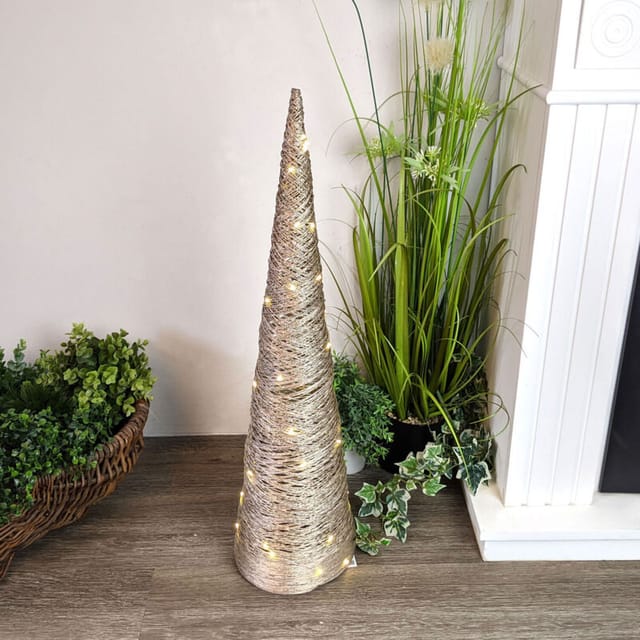 Kegelförmiger Baum mit 40 Leds 80cm vergoldet
